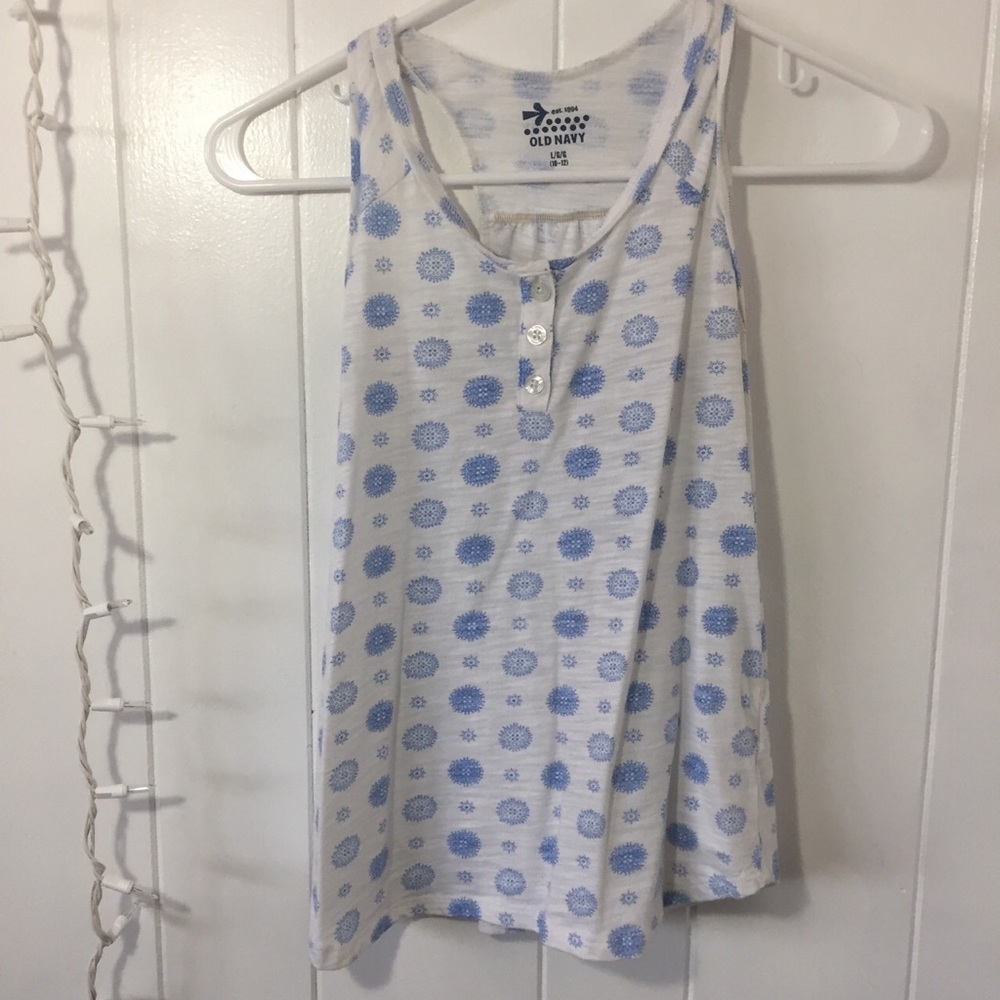 White and blur tank top